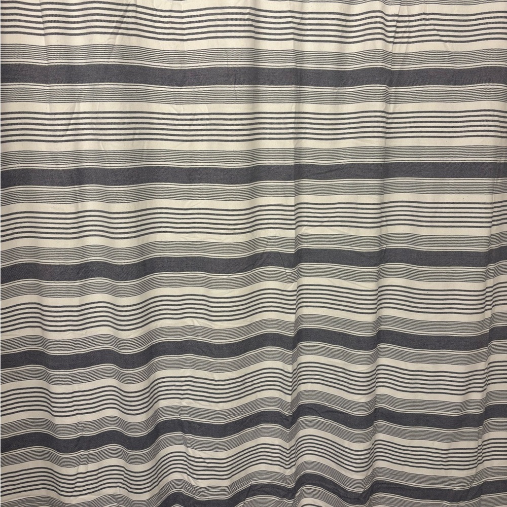 RALPH LAUREN Striped Gray and White Shower Curtain